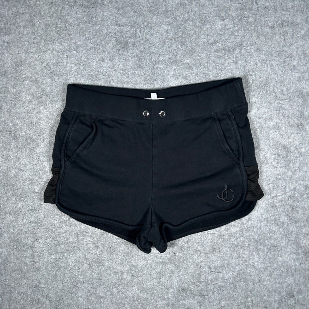 Juicy Couture Shorts Womens Medium Black Logo Casual Activewear Summer Gym